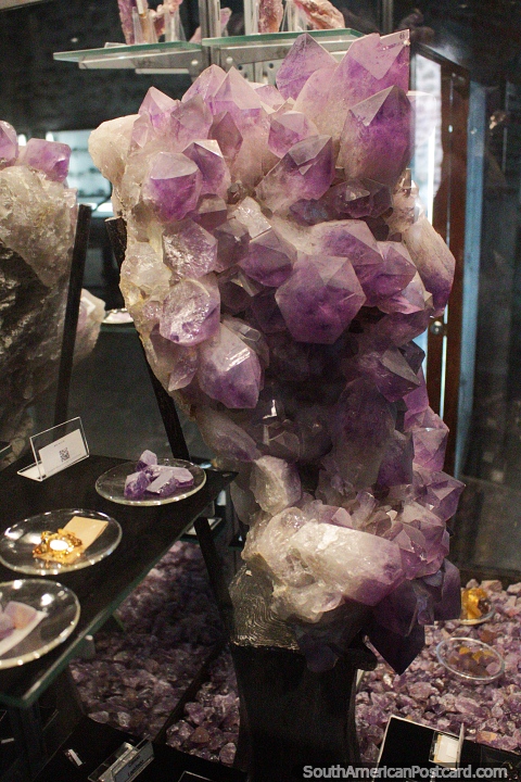 Large violet gem found only in Bolivia on display at the National Mint in Potosi. (480x720px). Bolivia, South America.