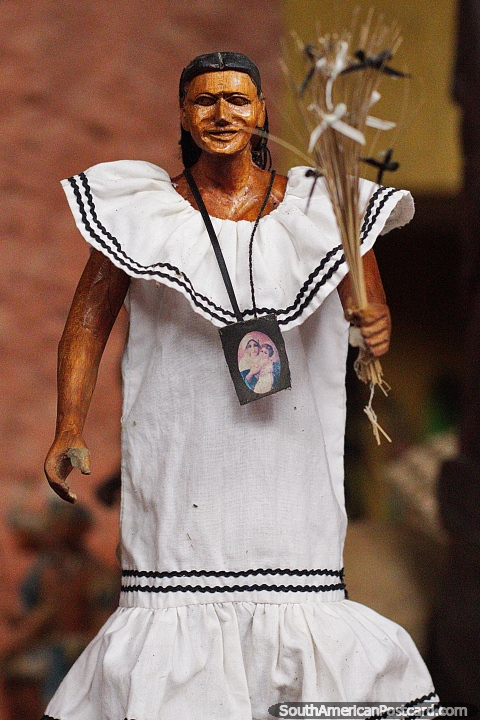 Abadesas, grand mother or supervisor in religion, cultural figure on display at the Kenneth Lee Museum in Trinidad. (480x720px). Bolivia, South America.