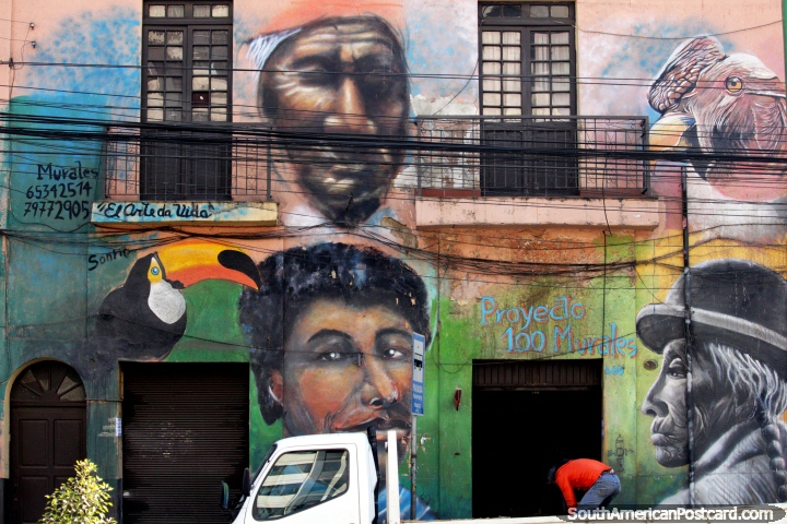 100 Murals Project in Cochabamba, phone 65342514 or 79772905, paint the city. (720x480px). Bolivia, South America.