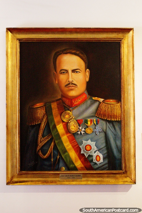 Carlos Blanco Galindo (1882-1943), poltico, que pinta no Casa da Libertad (Casa de Liberdade), Sucre. (480x720px). Bolvia, Amrica do Sul.
