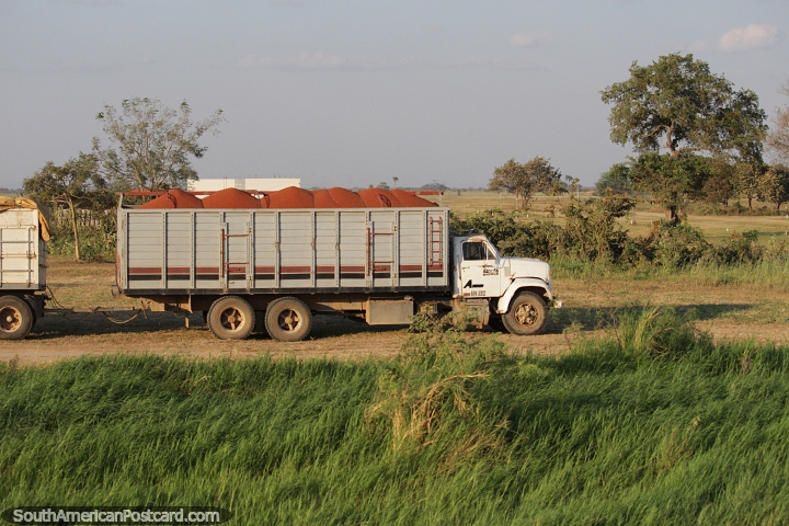 Truck with a full load in the countryside north of Santa Cruz. (720x480px). Bolivia, South America.