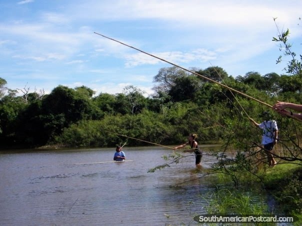 Fishing for piranha in the Pantanal. (640x480px). Brazil, South America.