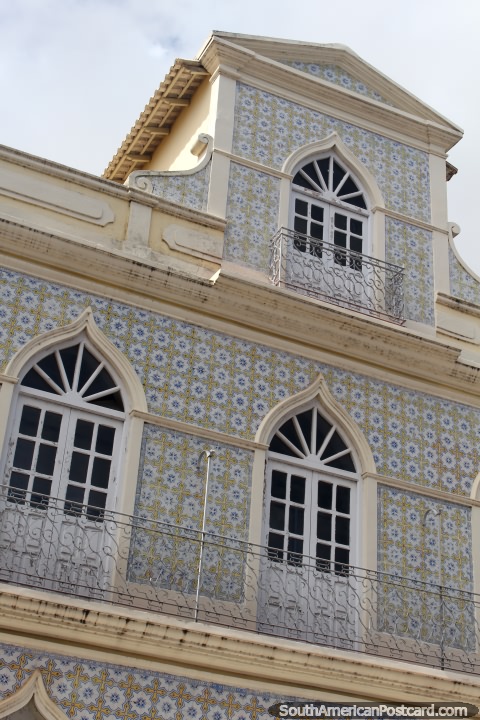 One of only a few historical buildings in Santarem, Solar dos Brancos. (480x720px). Brazil, South America.