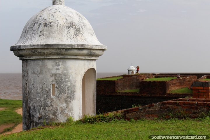 2 bastions at the fort beside the Amazon River in Macapa. (720x480px). Brazil, South America.