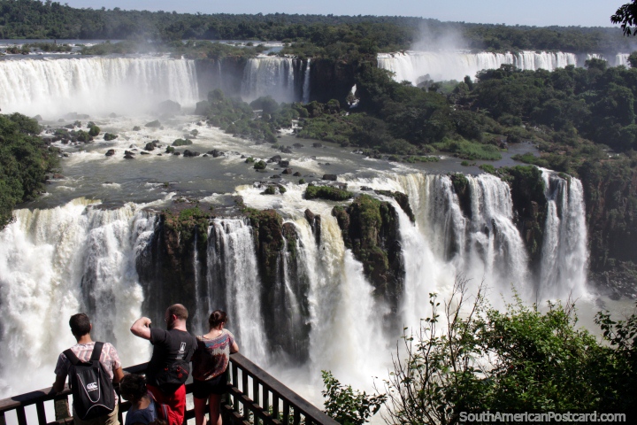 Gallons of ferocious gushing water and a loud roar, the spectacular Foz do Iguacu. (720x480px). Brazil, South America.