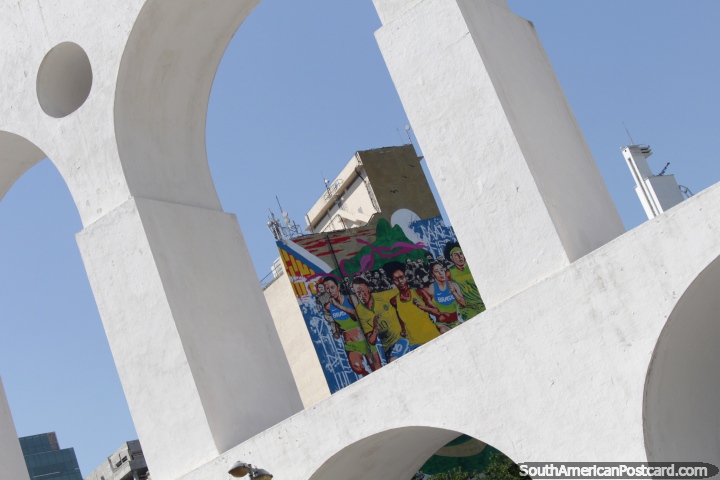 Arcos da Lapa, the Lapa Arches, white arches in Rio de Janeiro. (720x480px). Brazil, South America.
