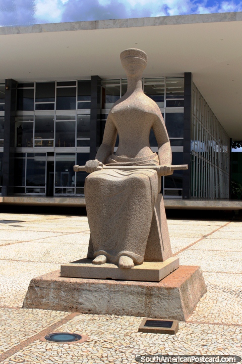 Stone sculpture called A Justica by Alfredo Ceschiatti in Brasilia. (480x720px). Brazil, South America.