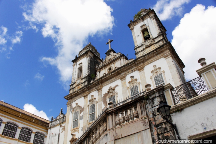 Church and convent Nossa Senhora do Carmo towers from above in Salvador. (720x480px). Brazil, South America.