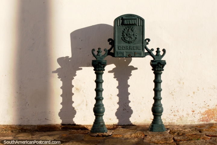 Correio, an old-fashioned mailbox on the street in Penedo. (720x480px). Brazil, South America.