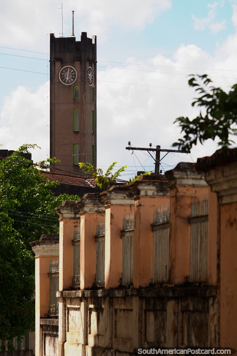 The clock tower in Penedo, not one of the towns best features. (480x720px). Brazil, South America.