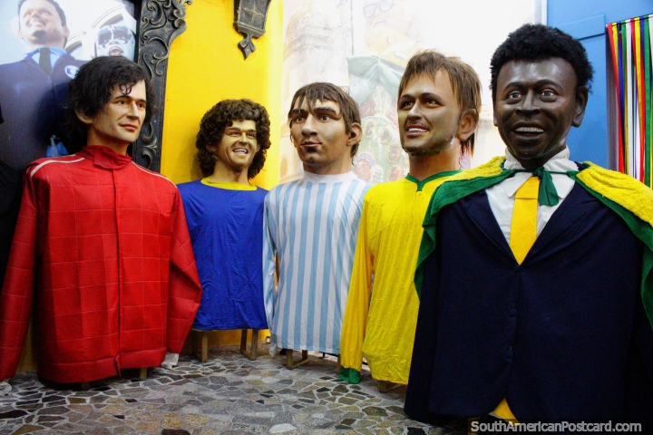 Soccer stars from Brazil including Pele at the Bonecos Museum in Recife. (720x480px). Brazil, South America.