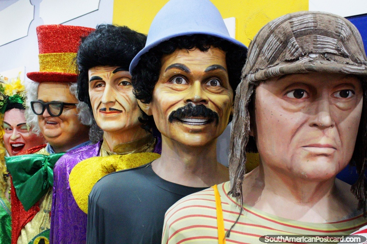 Caras divertidas, famosos Brasileos en el Museo de Bonecos en Recife. (720x480px). Brasil, Sudamerica.