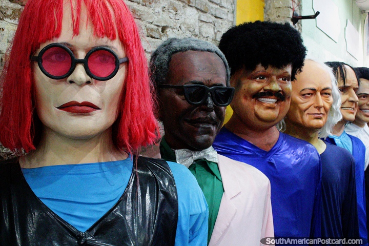 A mixed bunch all with different hair styles, Bonecos Museum in Recife. (720x480px). Brazil, South America.