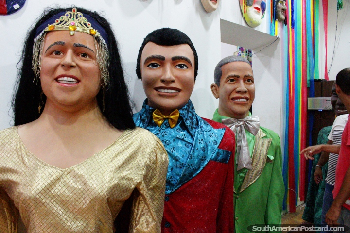 3 famous Brazilians have become Bonecos and are on display in Olinda. (720x480px). Brazil, South America.