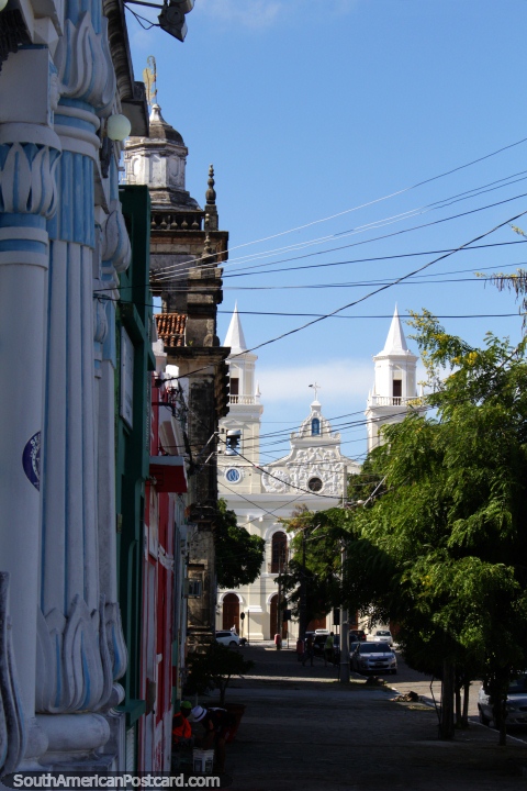 Basilica de Nossa Senhora das Neves, view from down the street in Joao Pessoa. (480x720px). Brazil, South America.