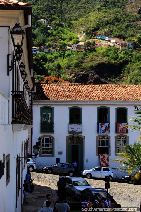The architecture, lanterns and hills of Ouro Preto. (480x720px). Brazil, South America.