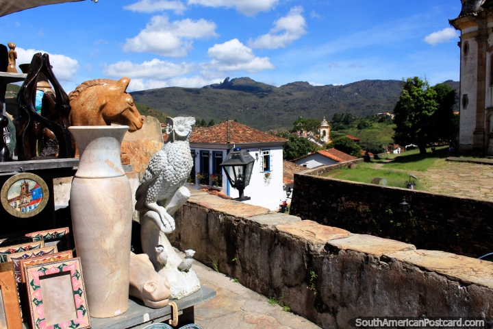 The peak of Itacolomy and mountains in the distance surrounding Ouro Preto. (720x480px). Brazil, South America.