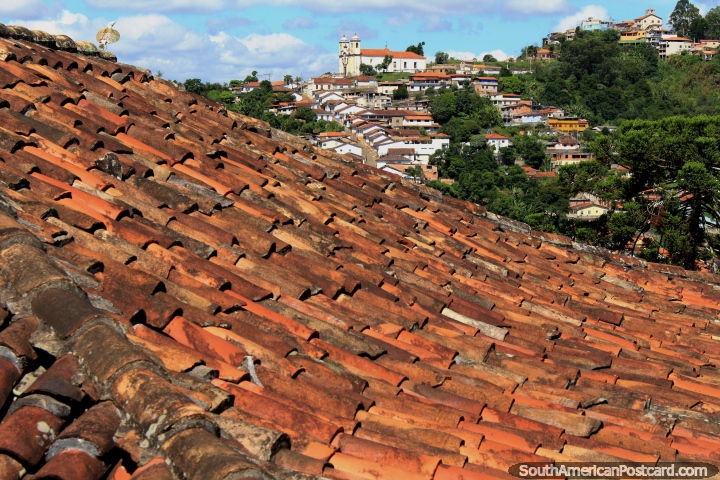 Church of Santa Efigenia, seen on the hilltop from all around Ouro Preto. (720x480px). Brazil, South America.