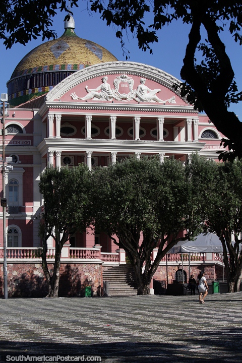 Inaugurado en 1896, el Teatro Amazonas de Manaus, un edificio icnico. (480x720px). Brasil, Sudamerica.