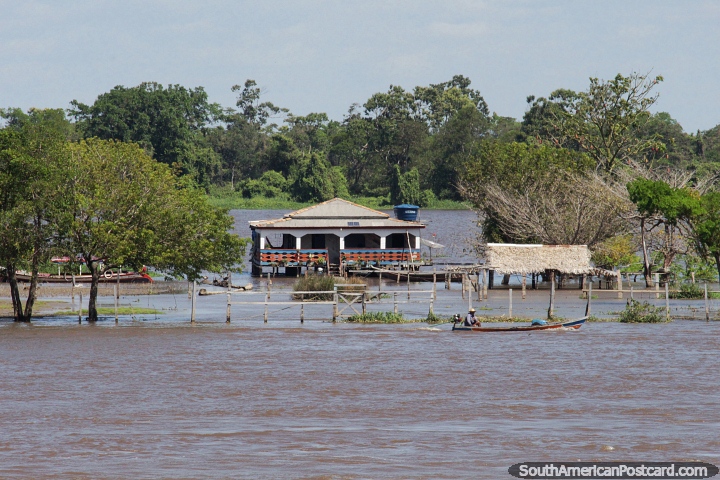 River waters high in July on the Amazon River between Obidos and Santarem. (720x480px). Brazil, South America.