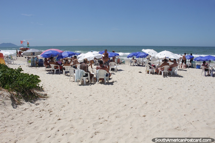 Brava Beach with white sands on the northern tip of Florianopolis. (720x480px). Brazil, South America.