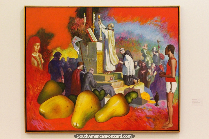 The Second Mass, painting from 1996 by Glauco Rodrigues, Museum of Art, Porto Alegre. (720x480px). Brazil, South America.