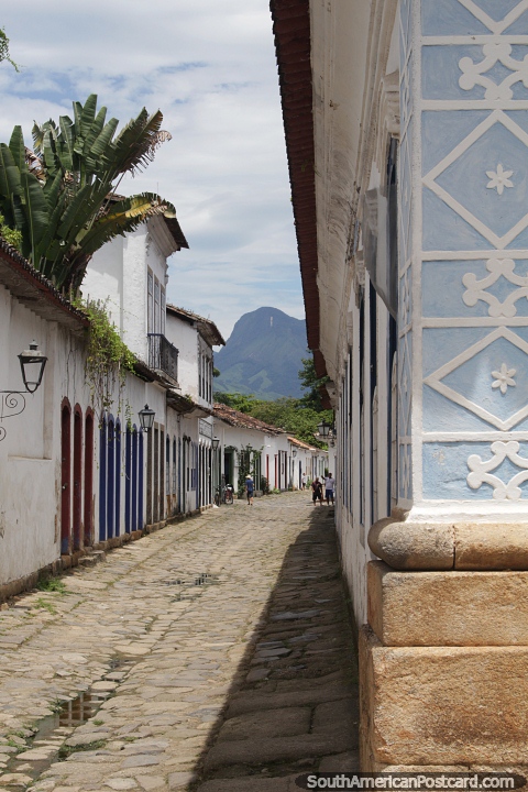 Explore the attractive cobblestone streets of Paraty. (480x720px). Brazil, South America.
