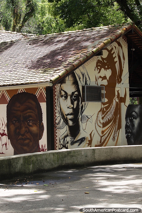 Cultural mural at Liberty Plaza in Petropolis. (480x720px). Brazil, South America.