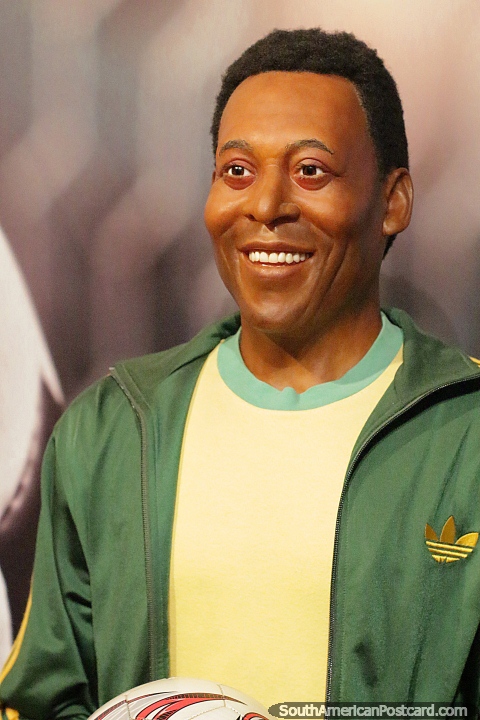 Pele the famous soccer player at the Petropolis Wax Museum. (480x720px). Brazil, South America.