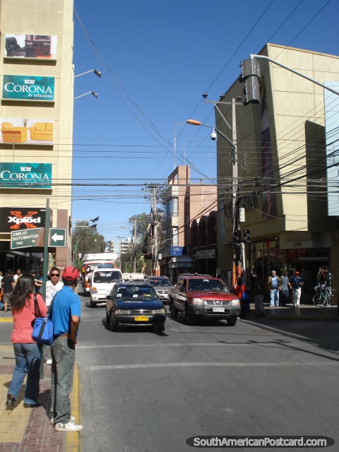 Street in the center of Calama. (480x640px). Chile, South America.