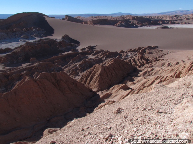 Uma transversal seo de texturas, bruscamente e liso no Vale da Lua, San Pedro de Atacama. (640x480px). Chile, Amrica do Sul.