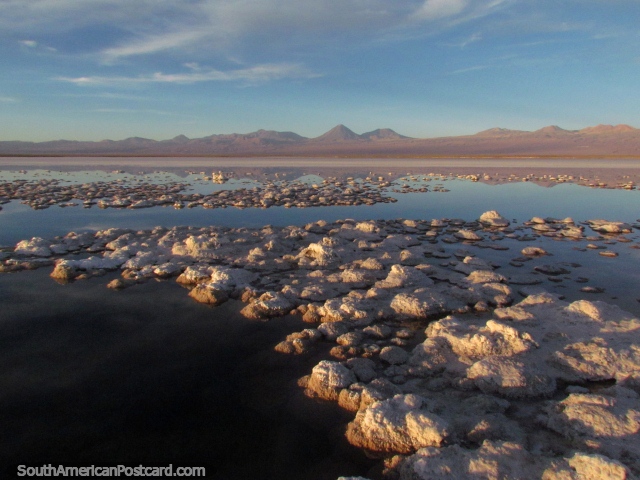 Terreno assombroso, natureza no seu melhor, ocaso na lagoa em San Pedro de Atacama. (640x480px). Chile, América do Sul.