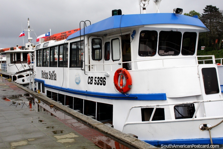 Reina Sofia, a cruise boat for excursions around the rivers in Valdivia. (720x480px). Chile, South America.