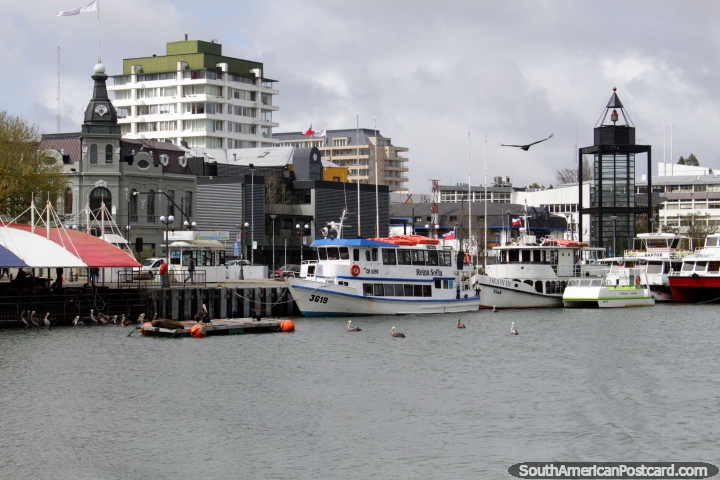 Valdivia city looks great from this angle. River excursion begins! (720x480px). Chile, South America.
