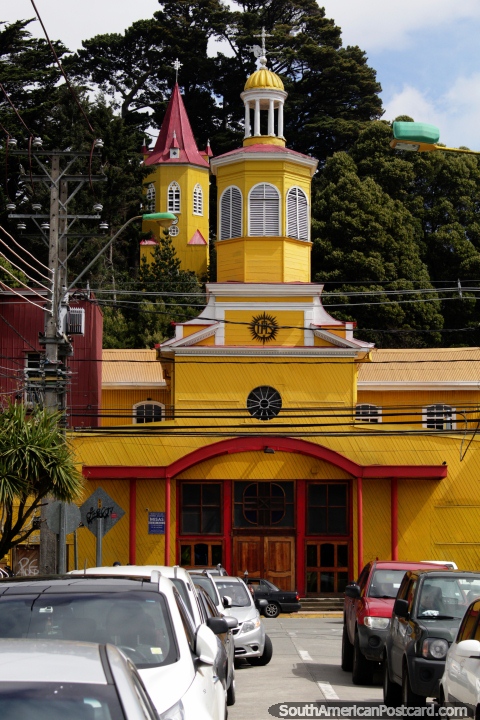 Jesuit church, Iglesia de los Padres Jesuitas in Puerto Montt. (480x720px). Chile, South America.