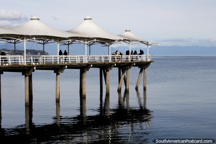The pier out into the sea on the waterfront of Puerto Montt, gateway city. (720x480px). Chile, South America.