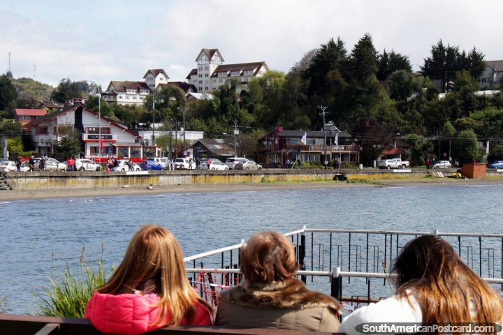 The lakefront in Puerto Varas with German style houses and buildings throughout the town. (720x480px). Chile, South America.