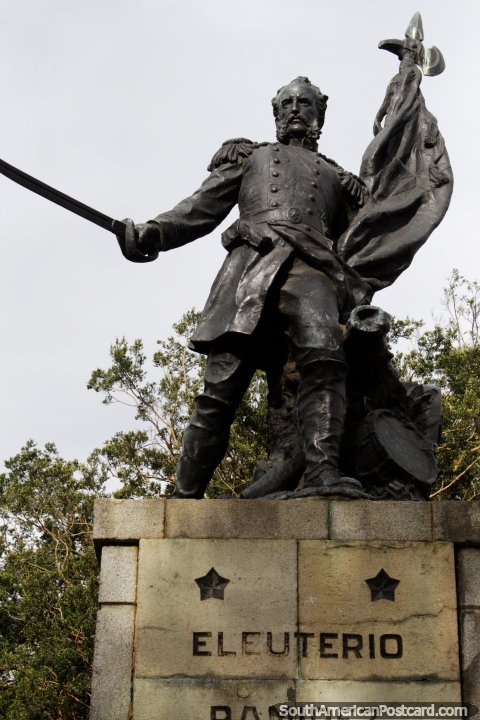 Eleuterio Ramirez (1837-1879), Chilean military figure, monument in Osorno. (480x720px). Chile, South America.