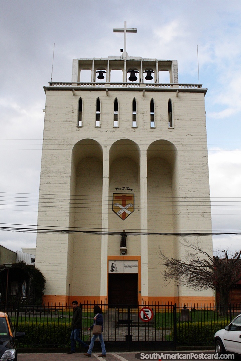 Tall bell tower in central Osorno. (480x720px). Chile, South America.