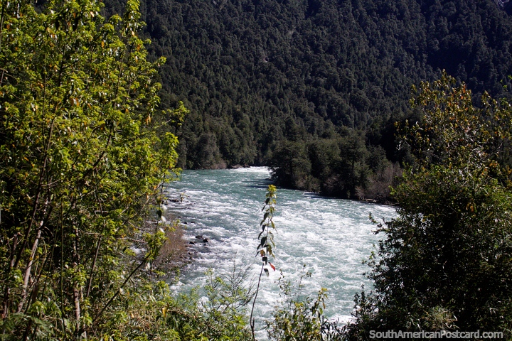 The ferocious Futaleufu River where rafting, kayaking and other adventure sport is undertaken! (720x480px). Chile, South America.