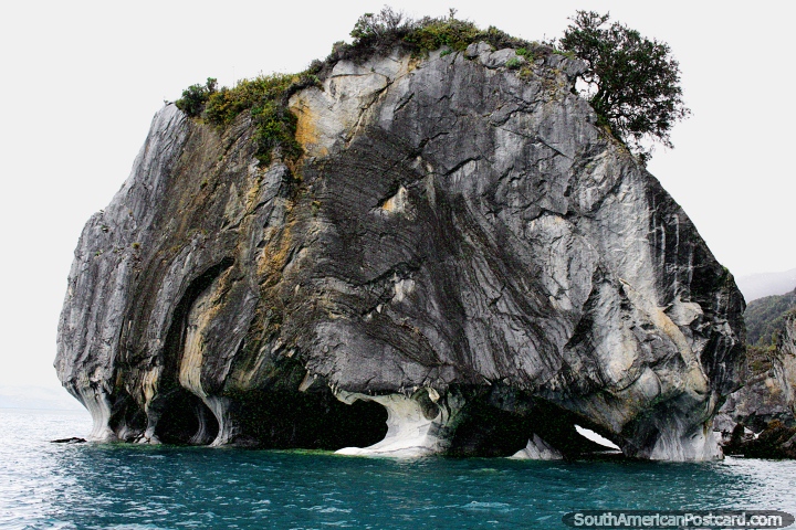 Marble Cathedral (Catedral de Marmol) at Lake General Carrera in Puerto Rio Tranquilo. (720x480px). Chile, South America.
