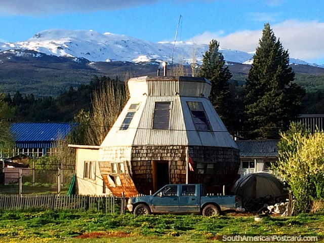 The pineapple house in Cochrane, quite a unique sight indeed! (640x480px). Chile, South America.
