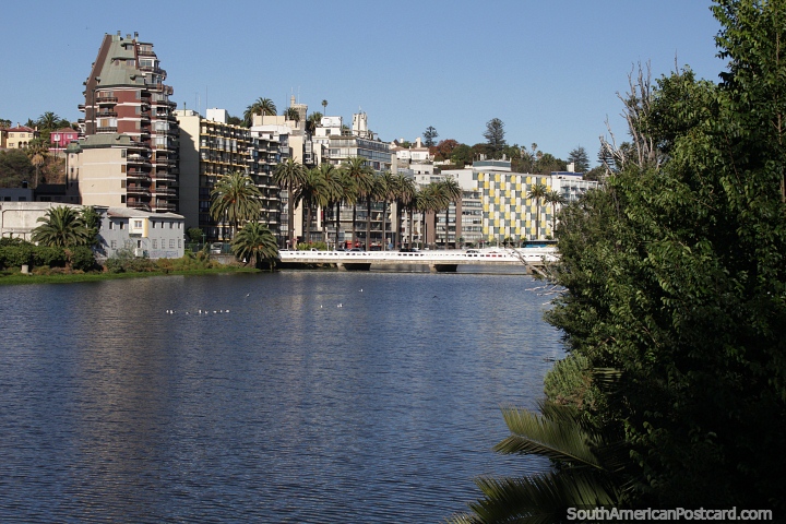 Apartments and office buildings beside the estuary in Vina del Mar. (720x480px). Chile, South America.