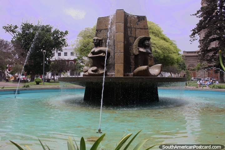 Fonte na Plaza de Armas em La Serena. (720x480px). Chile, Amrica do Sul.