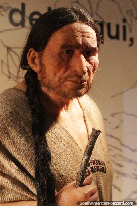 Indigenous male of the Elqui, Limari and Choapa region at the archeological museum in La Serena. (480x720px). Chile, South America.
