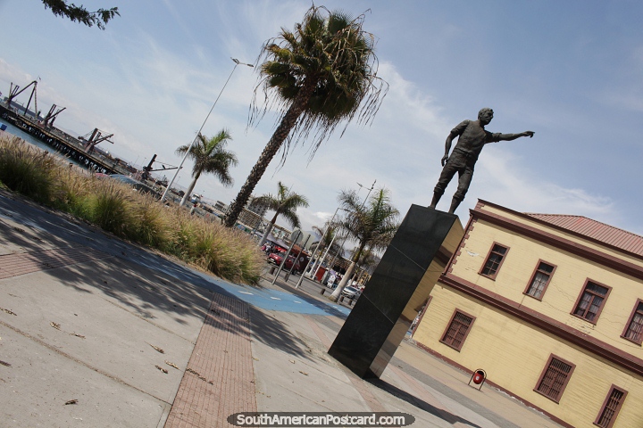 Juan 'Chango' Lopez, memorial to the first city inhabitant of Antofagasta. (720x480px). Chile, South America.