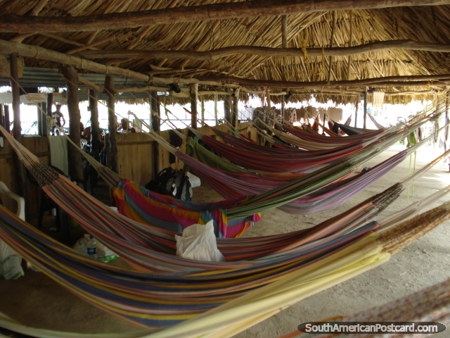 Sleep in hammocks at Tayrona National Park. (640x480px). Colombia, South America.