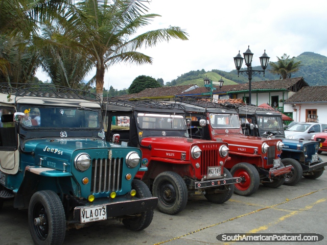 Los Jeeps de Willys se usan mucho en Salento. (640x480px). Colombia, Sudamerica.