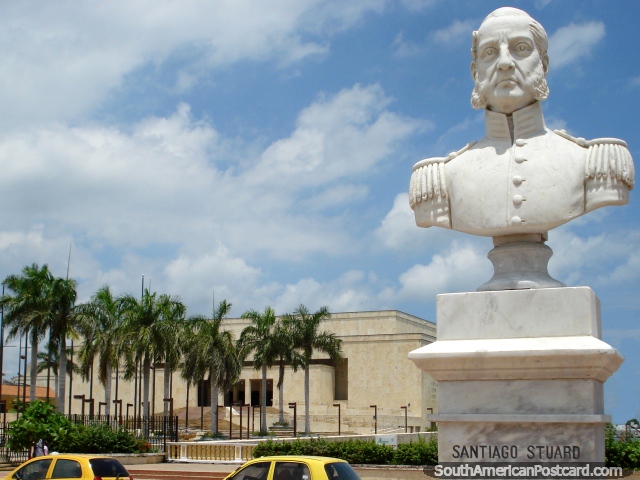 Busto de Santiago Stuard en Cartagena, uno de muchos tipos militares disparó en 1816. (640x480px). Colombia, Sudamerica.