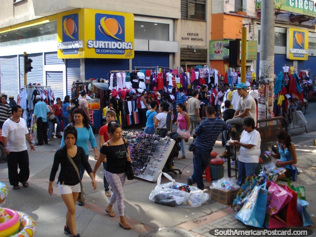 Cloths for sale in Bucaramanga's markets. (640x480px). Colombia, South America.